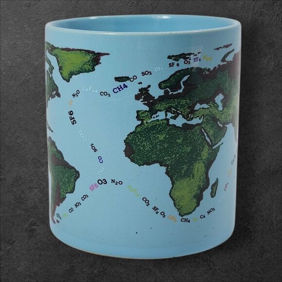 Global Warming Heat Changing Mug Unemployed Philosophers Guild 2014 Co2 Globe - Picture 2 of 7
